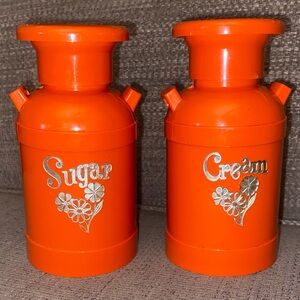 Vintage Orange Sugar and Cream Set